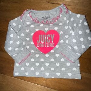 Juicy Couture Gray and Pink Heart shirt